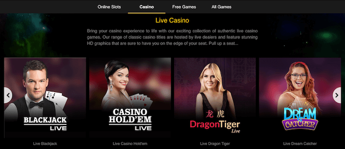 Starspins Live Casino