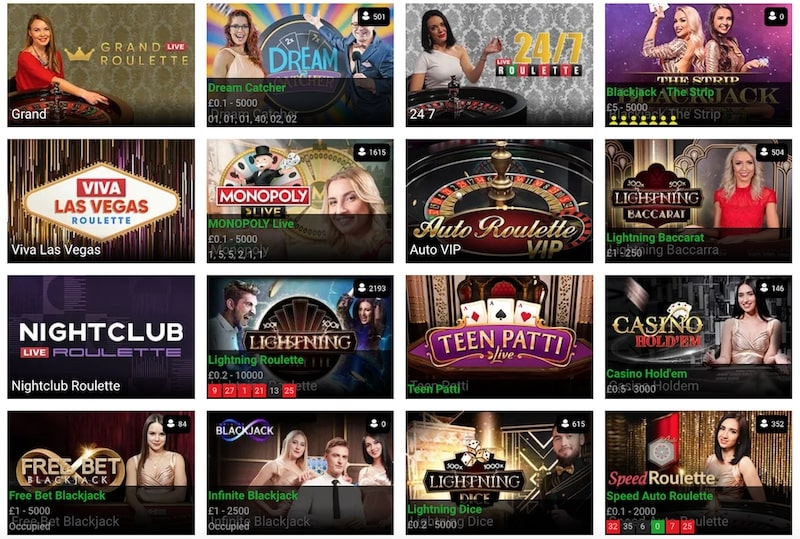 Casino Luck live casino games